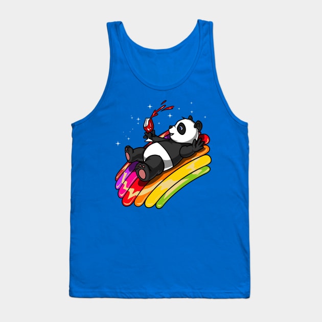 Panda Bear Wine Party Tank Top by underheaven